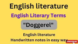 #BA sem5#Doggerel#Termsandconceptsrelatedtopoetry#PU#Pu#GNDUEnglishlelectiveMeetStudyHub