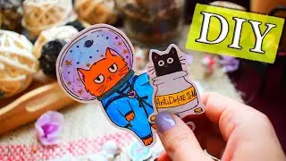 DIY СТИКЕРЫ МИЛЫЕ КОТИКИ 😻 КАК СДЕЛАТЬ НАКЛЕЙКИ СВОИМИ РУКАМИ канцелярия в школу
