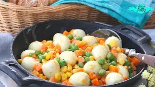 How to Make Creamy Mixed Vegetables with Quail Eggs | Quick & Flavorful Recipe by FOXY FOLKSY