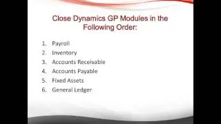 Dynamics GP 2013 Year End Closing Training