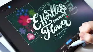 Relaxing Drawing:Creating the cover for Effortless Flower Brush Set/ iPad Pro-Procreate by Freya.art