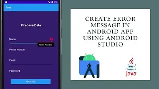 Display Error Message in Android Studio