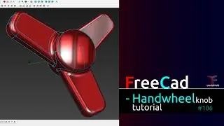Freecad tutorial - Handwheel/knob - Product Design #106
