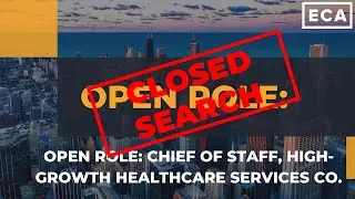 Open Role: Chief of Staff, High-Growth Healthcare Services Co.
