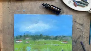 Как нарисовать пейзаж сухой пастелью и водкой