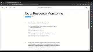 Resource Monitoring Quiz Answers | Essential Google Cloud Infrastructure: Core Services