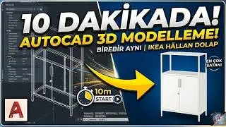 IKEA HÄLLAN Ofis Dolabı Çizimi | 10 Dakikada AutoCAD 3D Modelleme