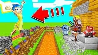 7 HACKS de CONSTRUCCIÓN SEGURA de INTENSAMENTE 2 contra ALEGRÍA MUTANTE en MINECRAFT