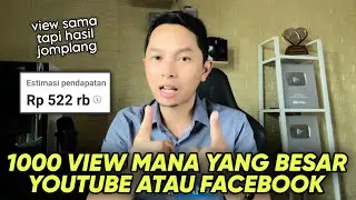 Which is bigger, YouTube or Facebook's income per 1000 views?