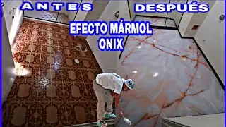 APLICANDO RESINA EPOXICA EN PISO DE CERÁMICA / EFECTO MÁRMOL ONIX