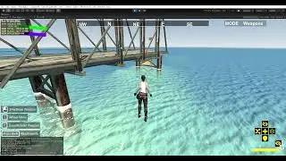 Testing player swimming in the sea now.