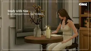 1 HOUR STUDY WITH SIM | relaxing lo-fi + fireplace | with countdown | The Sims 4