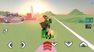 Ride at sunset in Blocky Moto Racing