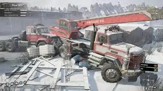 Snowrunner Imandra(The Star in the Sky)Deliver to the Airplane Wreck,Wide Flatbed Semi-Trailer