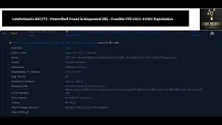 LetsDefend.io SOC175 - PowerShell Found in Requested URL - Possible CVE-2022-41082 Exploitation