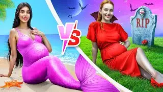 Pregnant Mermaid VS Pregnant Vampire || Crazy Pregnancy Hacks and Funny Situations