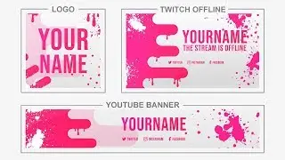 Splash Paint (Youtube Banner, Logo, Twitch Offline + Templates) FREE