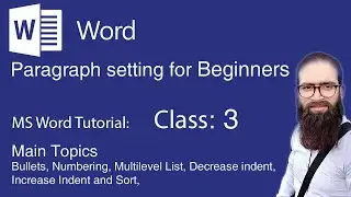 Class No: 3. Complete Paragraphs Formatting in MS Office | Class 3 | For beginners | Urdu/Hindi