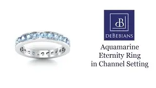 Aquamarine Eternity Band in Channel Setting