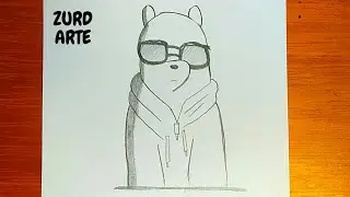 ✍Tutoriales de dibujo a lapiz / Cómo dibujar un OSO POLAR con gafas super fácil con lápiz