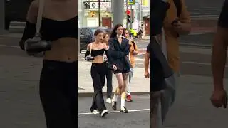 Stylish beautiful girls, Moscow, Russia 