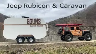 Jeep Wrangler feat White Caravan 1/10 Miniature