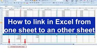 How to link in Excel from one sheet to another sheet