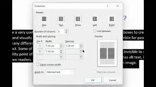 Creating columns in Word without using text boxes