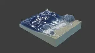 Windy Ocean beach simulation in 3ds max and Phoenix FD Arnold Render | Satisfying
