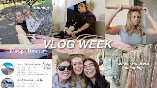 VLOG WEEK: [My Saturday Routine] running, bridesmaid shopping + Europe planning!
