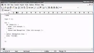 186   try throw catch   PHP Tutorials
