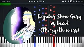Regular Show Gary vs David (The synth wars) PIANO TUTORIAL SHEET + MIDI 