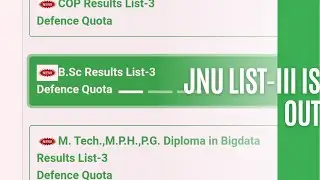 jnuee 2021|results for various courses is out(list-3)