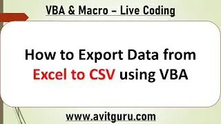 How to Export Data from Excel to CSV using VBA