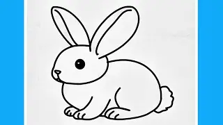 How to draw Rabbit step by step | Easy Rabbit drawing for beginners | Drawing Rabbit Easy