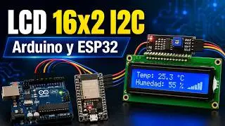 26 Curso Arduino - Módulos I2C para Pantalla LCD 16x2 - Arduino Uno, Esp8266, Esp32