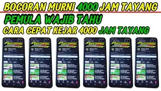 Cara terbaru kejar 4000 jam tayang youtube NO DROP satu bulan monetisasi, kejar jam tayang 2024