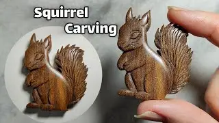 Carving a Beautiful Wooden Squirrel |Wood Carving Tutorial 🐿️🌳