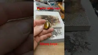 Kaplan gözü taşlı gümüş kolye (el yapımı) #handmade #tigereyestone #silver