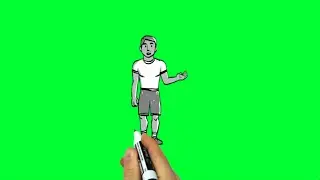 boy sketch drawing green screen  