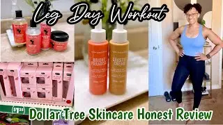 WORKOUT WITH ME: LEG DAY 🔥+ HAIR ROUTINE, VIRAL DOLLAR TREE SKINCARE PRODUCTS( MY HONEST REVIEW)