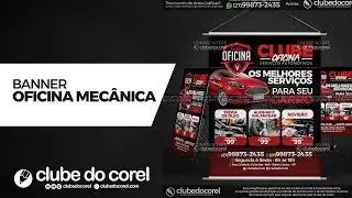 Banner - Oficina Mecânica CDR e PDF - Clube do Corel