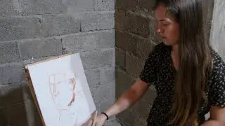 Как рисовать на холсте портрет