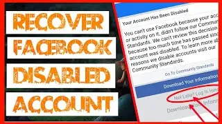 How To Recover Facebook Disabled Account || Open Disabled Facebook Account