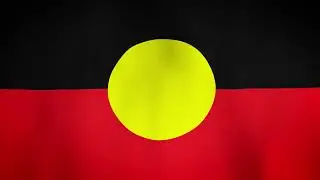 Aboriginal Flag Waving in the wind digitally created - Video Loop