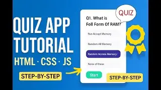 How to create a QUIZ using Html, CSS and Javascript | Step-By-Step Tutorial