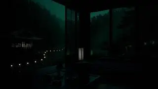 Gentle Rain Beside a Riverside Cabin 🌧 (No Ads) | Peaceful Dark Bedroom Ambience for Deep Sleep