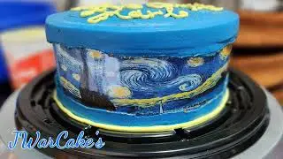 Pastel temático sencillo de la Noche estrellada!!