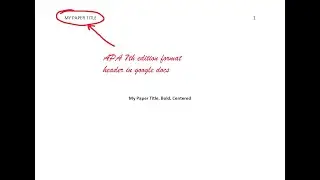 APA 7th Ed Header in Google Docs