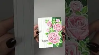 Rose stenciled thank you card - complete video is on our YouTube channel!